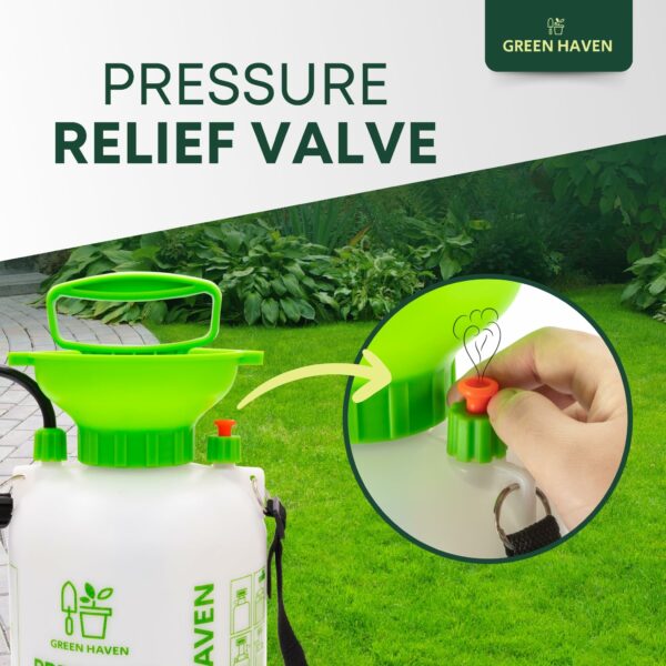 GREEN HAVEN 5 Litre Pump Action Pressure Sprayer - Pump sprayer with Adjustable & Carrying Strap, High-Pressure Spray for Weed Killer Pesticides Fungicides Cleaning