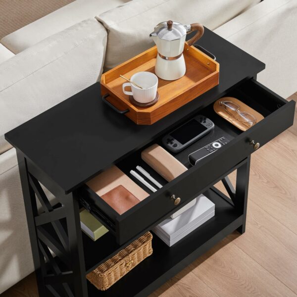 Yaheetech Console Table for Hallway, Slim Entryway Table with Drawer  Shelves, Wood Sofa Table for Small Space