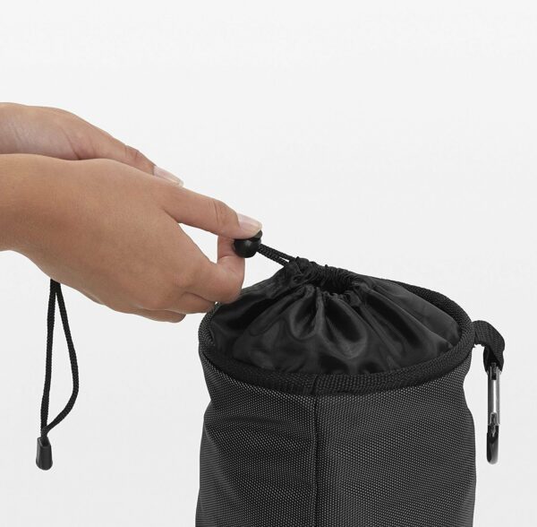 Brabantia Premium Peg Bag - with Closing Cord - Durable and Weather Resistant - Storage for up to 150 Pegs - Rotary Dryer - Black - 20 x 15 x 15 cm
