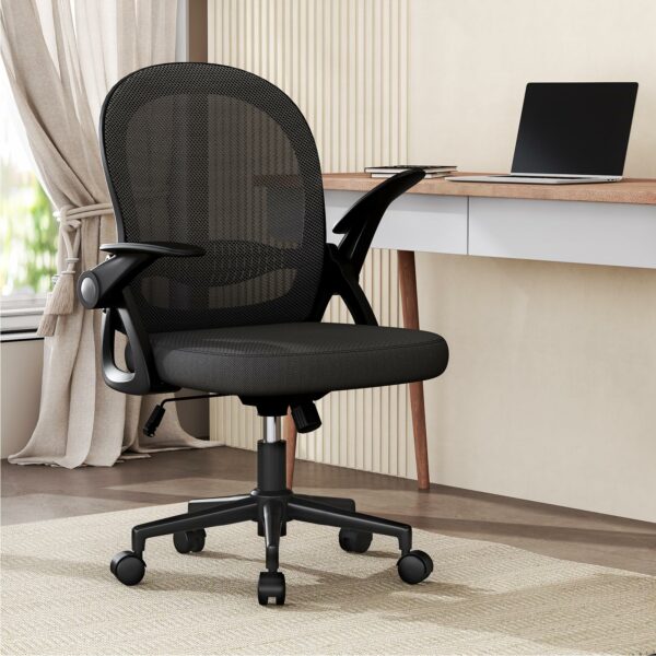 Home Office Chair Ergonomic Desk Chair Swivel Computer Chair Mid-Back Mesh Chair with Flip-up Armrests
