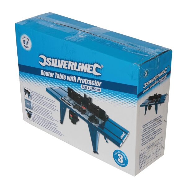 Silverline 460793 DIY Router Table with Protractor 850 x 335 mm UK , Blue