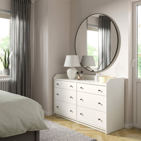 IKEA HAUGA Chest of 6 Drawers, 138x84 cm, White