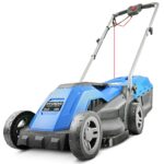 Hyundai 1200 Watt Electric Corded Lawnmower. Lightweight 9kg Rotary Lawn Mower for Small & Medium Gardens. 3 x Height Adjustable, 33cm Width for Cutting & Mulching. 30L Grass Box 3 Year Warranty