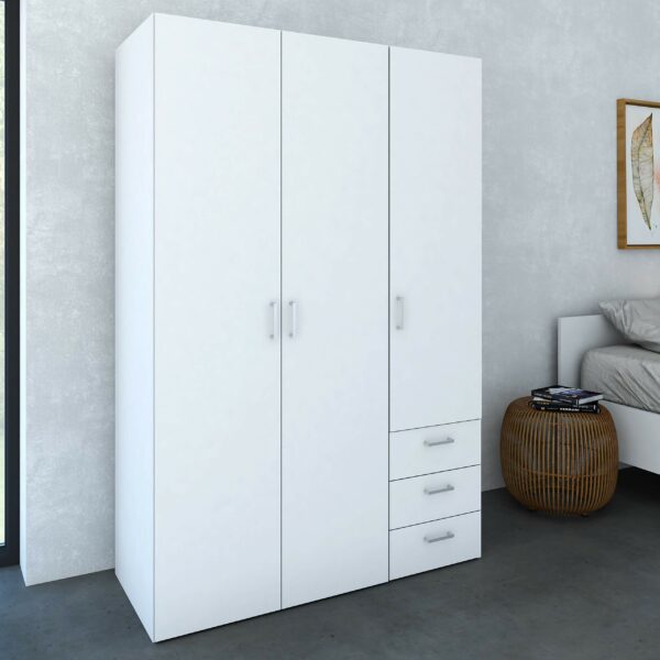 Furniture To Go | Space Wardrobe with 3 doors + 3 drawers White