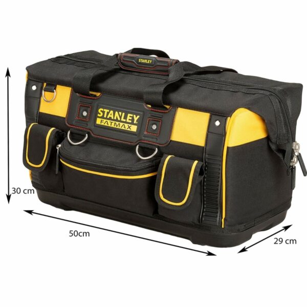 Stanley Fatmax Open Mouth Rigid Tool Bag with Storage Compartment, Multi-Pockets Storage Organiser, 20 Inch, FMST1-71180 , Black