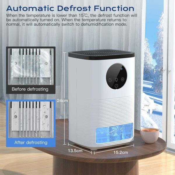 Dehumidifier for Home, 1.6L（54.11 oz) Dehumidifiers for Drying Clothes 2 Mode Auto Shut Off & 24H Timer Touch Control 7-Color Lights Quiet Dehumidifier for Bedroom Bathroom Basements Closet RV
