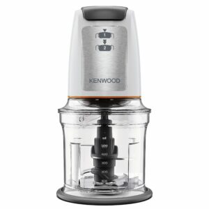 Kenwood Easy Chop Chopper, 0.5L Bowl, 2 Speeds, Quad Blade System, Anti-Slip Ring for Food Chopper Stability, 500W, CHP61.100WH, Dishwasher Safe, White