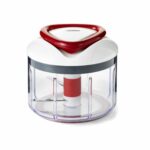 Zyliss E910015 Easy Pull Food Processor | 750ml Capacity | Plastic/Stainless Steel | White/Red | Manual Handheld Food Chopper/Slicer/Blender With Pull Cord | Dishwasher Safe | 5 Year Guarantee