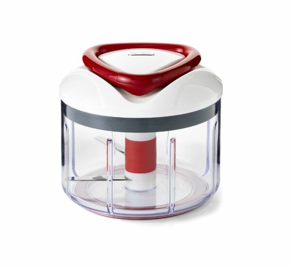 Zyliss E910015 Easy Pull Food Processor | 750ml Capacity | Plastic/Stainless Steel | White/Red | Manual Handheld Food Chopper/Slicer/Blender With Pull Cord | Dishwasher Safe | 5 Year Guarantee