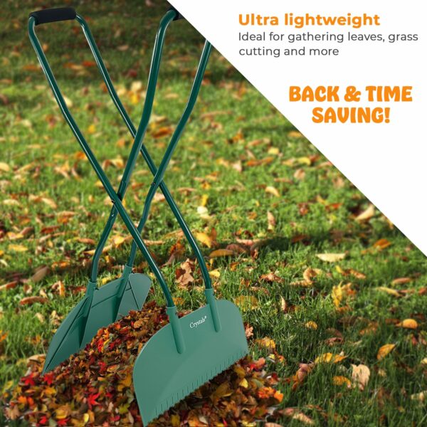Crystals Leaf Grabber Long Handled - Heavy Duty Leaf Picker Garden Grabber for Gathering Leaves, Grass Cuttings - Leaf Collector Grabber – Easy Pick Up - Green