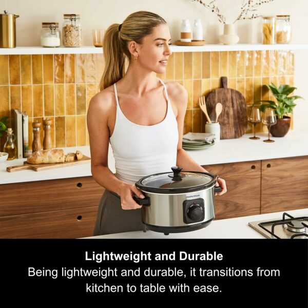 Morphy Richards 3.5L Stainless Steel Slow Cooker, 3 Heat Settings, One Pot Solution, Dishwasher Safe Ceramic Pot, 460017