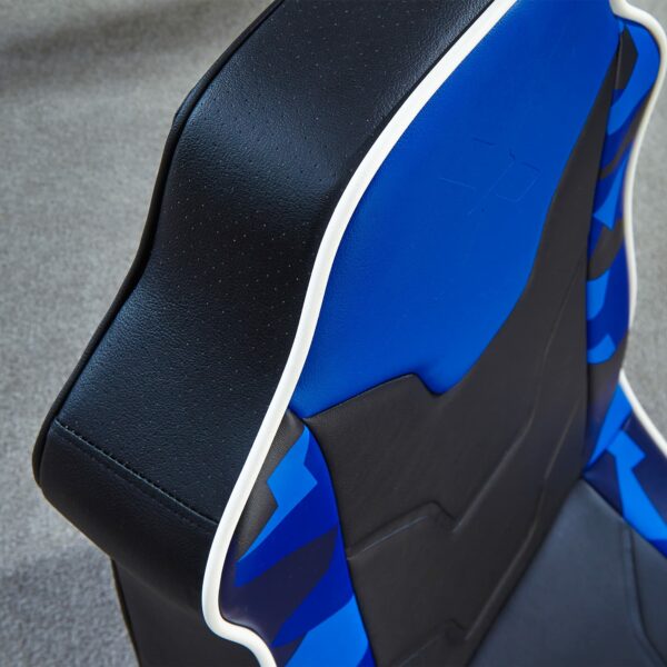 Hermes 2.0 Floor Rocker Gaming Chair for Kids and Juniors, Low Folding Rocking Seat with Stereo Speakers, Faux Leather - Blue