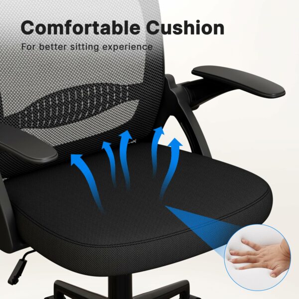 Home Office Chair Ergonomic Desk Chair Swivel Computer Chair Mid-Back Mesh Chair with Flip-up Armrests