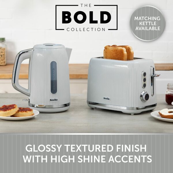 Breville Bold 2 Slice Toaster with High-Lift & Wide Slots | Grey & Silver Chrome [VTR002]