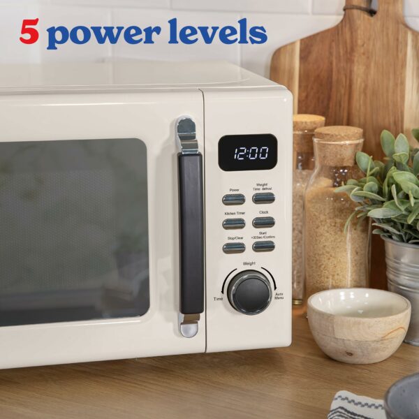 Russell Hobbs RHM2026C STYLEVIA 20 Litre 800 W Cream Digital Microwave, 5 Power Levels, Mirror Finish, 8 Auto Cook Settings