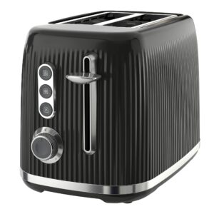 Breville Bold 2 Slice Toaster with High-Lift & Wide Slots | Black & Silver Chrome [VTR001]