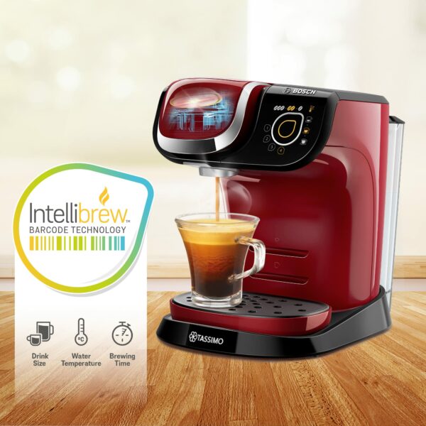 Tassimo Bosch My Way 2 TAS6503GB Coffee Machine, 1500 Watt, 1.3 Litre - Red