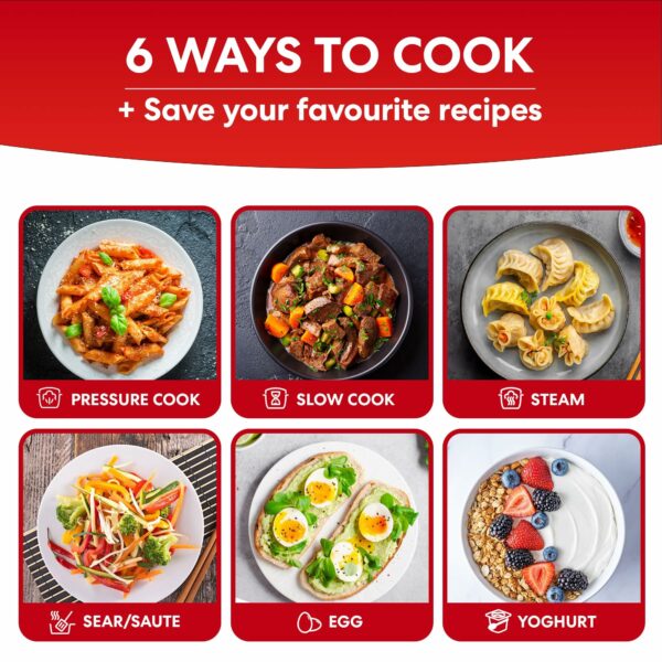 Instant Pot XL 7.1L Multicooker 7-in-1 Smart Cooker - Pressure, Slow, Steamer, Sauté, Yogurt Maker, Egg Cooker and Food Warmer - Stainless Steel Inner Pot, Black