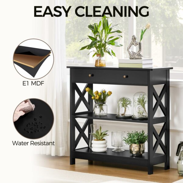 Yaheetech Console Table for Hallway, Slim Entryway Table with Drawer  Shelves, Wood Sofa Table for Small Space