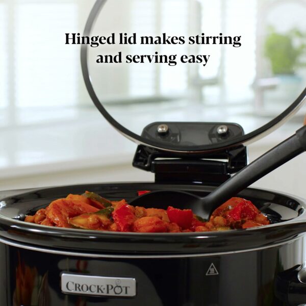 Crock-Pot Lift and Serve Digital Slow Cooker with Hinged Lid and Programmable Countdown Timer | 4.7 L (up to 5 People) | Energy Efficient | Black [CSC052]