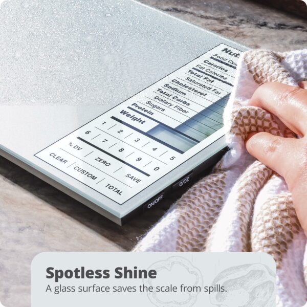Greater Goods Nourish Digital Kitchen Food Scale and Portions Nutritional Facts Display