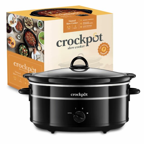 Crock-Pot Slow Cooker | Removable Easy-Clean Ceramic Bowl | 6.5 L (8+ People) | Black [SCV655B]