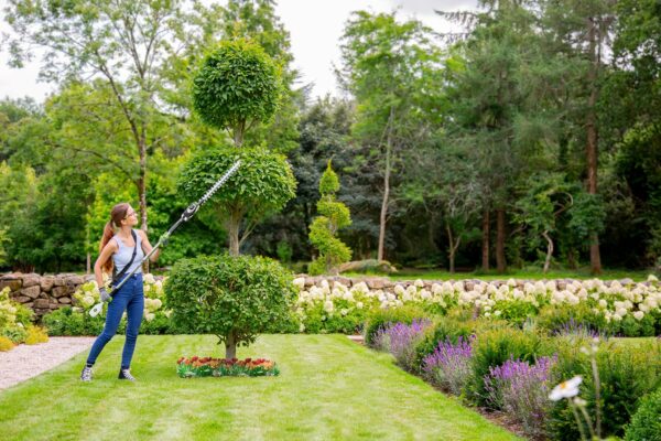 Gtech HT50 Cordless Pole Hedge Trimmer, 60 Mins Runtime Li-ion Battery | 53cm Cutting Length, 135° Adjustable Head with 10ft Range