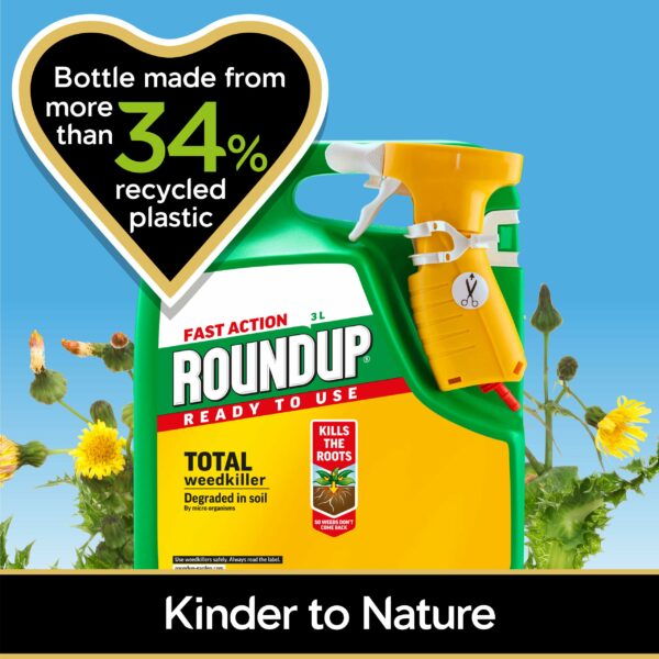 Roundup Fast Action Weedkiller, Ready to Use, Manual Spray, 3 Litre