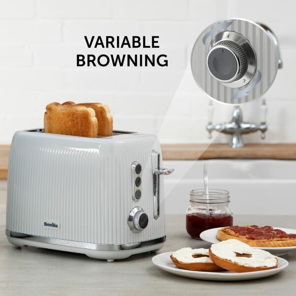 Breville Bold 2 Slice Toaster with High-Lift & Wide Slots | Grey & Silver Chrome [VTR002]