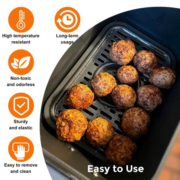 GCQ Air Fryer Grill Pan for Ninja Foodi AF300UK 6 in 1 7.6L Dual Zone Digital Air Fryers, 2 Packs Replacement Air Fryer Crisper Plate Grill Plate Tray Accessories with Rubber Bumpers, Dishwasher Safe