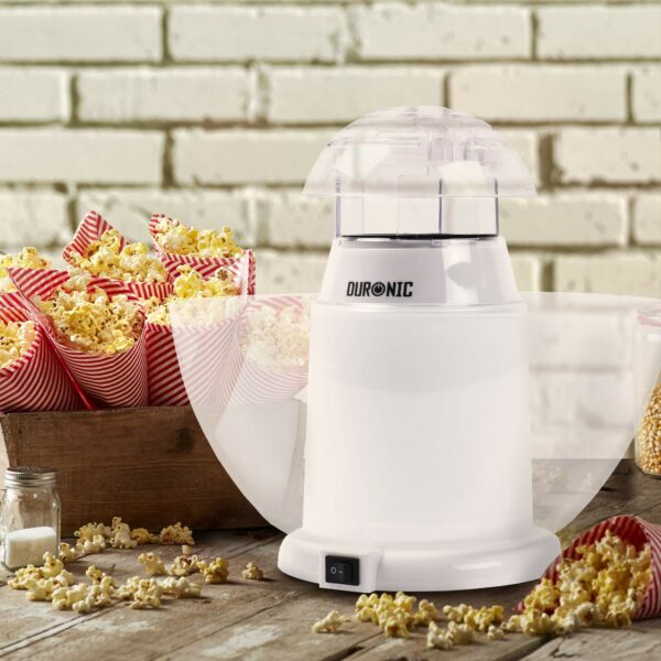 Duronic Popcorn Machine POP50 WE Popcorn Maker Machine, Healthy Hot Air Pop Corn Popper Home Snacks for Movie Nights Parties Events Picnics - White