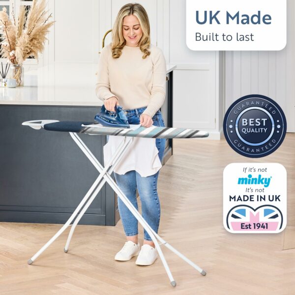 Minky Premium Ironing Board - Grey/Green - 122 x 38 cm