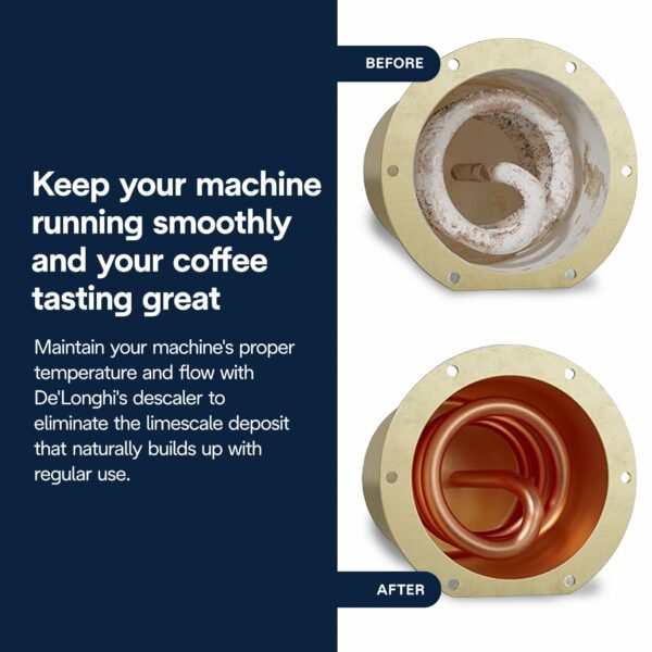 De'Longhi EcoDecalk Descaler DLSC500, 5 Decalcification Doses, Coffee Machine Descaler, Coffee Machine Maintenance Accessory