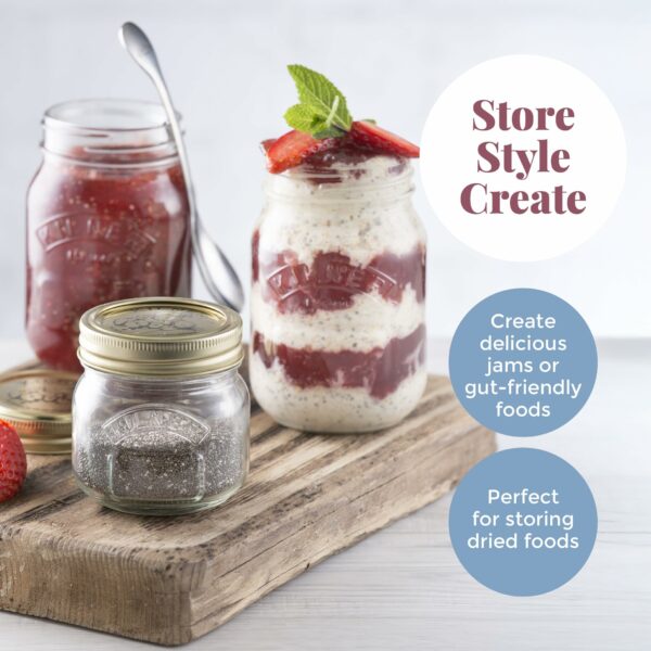 Kilner Preserve Jar 0.5L (500ml) Round Glass Screw Top Lid Preservation Storage Jar for Jams Chutneys Small Pickled Fruits