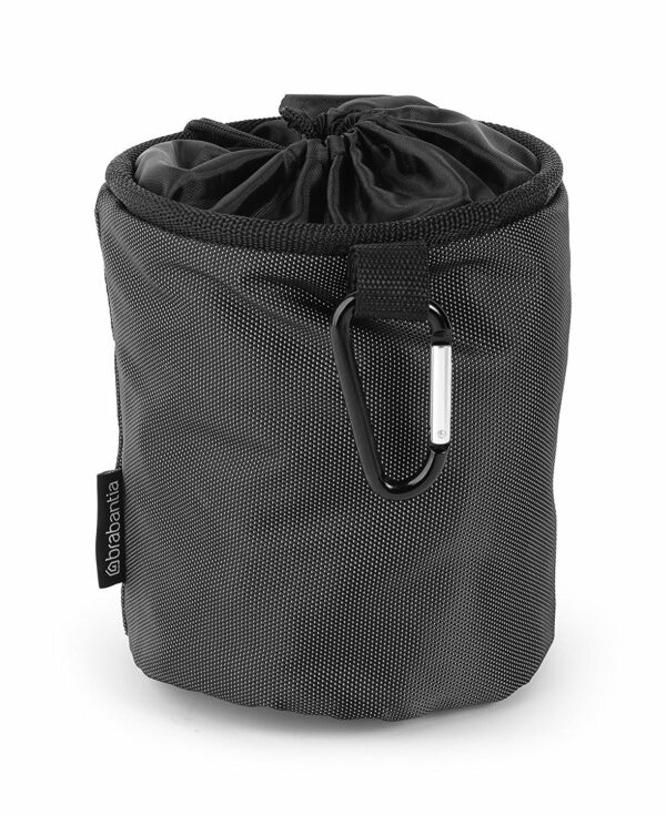 Brabantia Premium Peg Bag - with Closing Cord - Durable and Weather Resistant - Storage for up to 150 Pegs - Rotary Dryer - Black - 20 x 15 x 15 cm