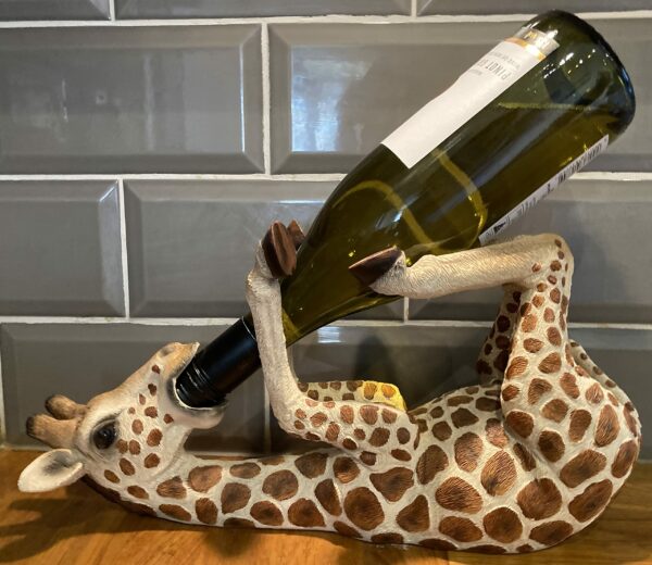 G&H Decor - Adorable 36cm Giraffe Wine Bottle Holder Figure - Giraffe Gift with Amazing Detail - Giraffe Kitchen Countertop Novelty Wine Bottle Holder - Hand Painted Giraffe Gifts for Women
