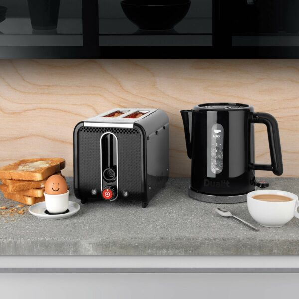 Dualit Studio Kettle | 1.5L 2.4KW Jug Kettle in Black with Polished Trim | Dual Measuring Windows | Fast Boiling BPA Free Kettle | Patented Sure Pour Technology|72110