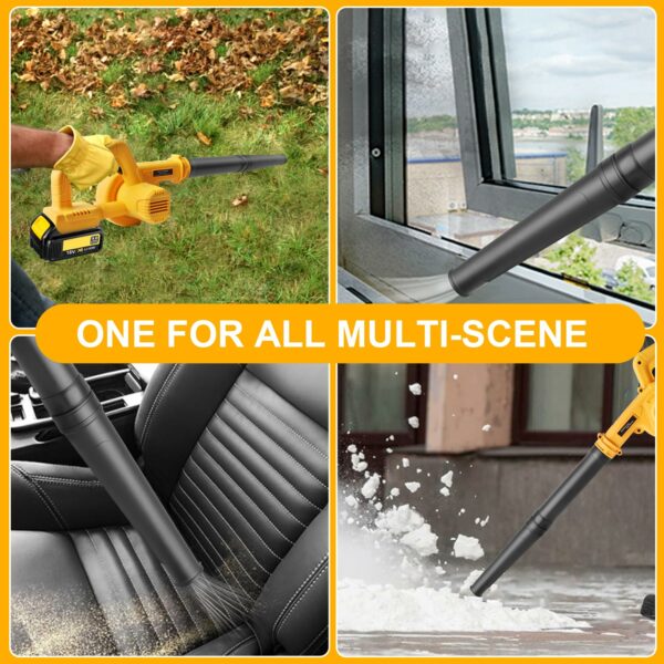 Powarobor Cordless Air Leaf Blower for Dewalt 18V Battery, Electric Jobsite Air Blower Powerful for Garden Lawn Care Leaf Snow Blowing,Car Computer Dust Cleaner (Tool Only,no Battery)