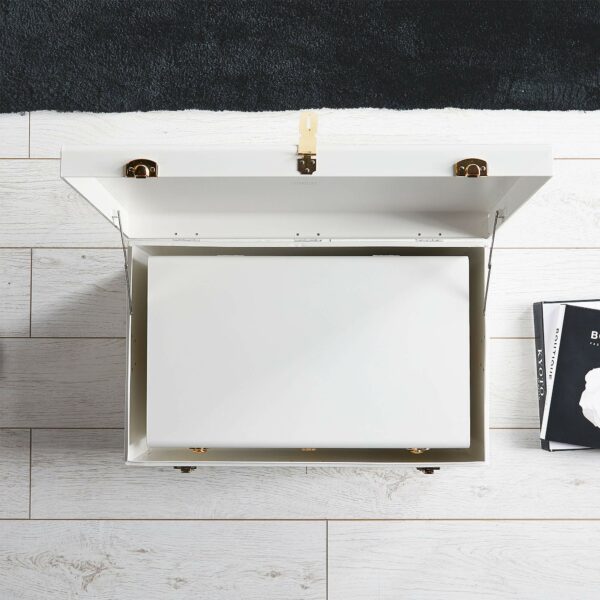 Beautify Extra Large Storage Trunks Set of 2 Storage Chests Stackable for Bedroom, Living Room, Dressing Room, Hallway – White Champagne Colour