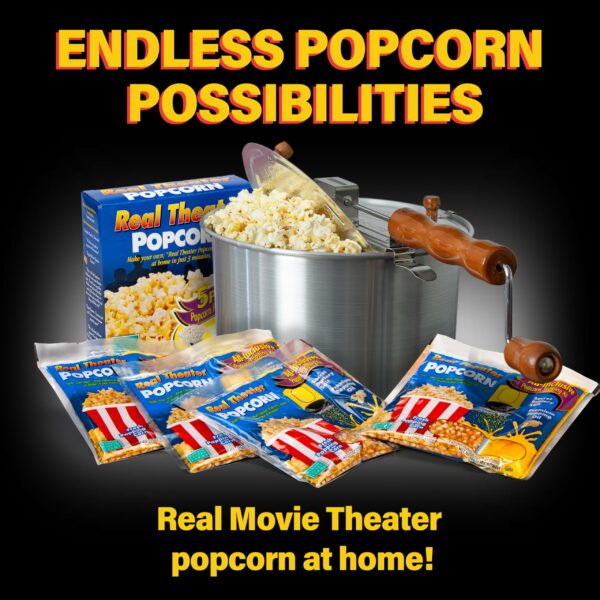 Original Whirley Pop Popcorn Maker - Wabash Valley Farms Gourmet Popcorn Popper, Aluminum Popcorn Pot With Nylon Gears, 3-Minute Stove Top Nostalgia Popcorn Maker (Silver)