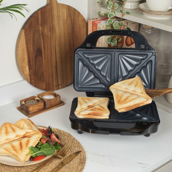 Salter EK2143 3-In-1 Snack Maker - Sandwich Toaster, Waffle Maker, Panini Press Grill, Includes Removable Extra Large Deep Fill Hot Plates, Non-Stick, 900W, Auto Temperature Control, Stay Cool Handle