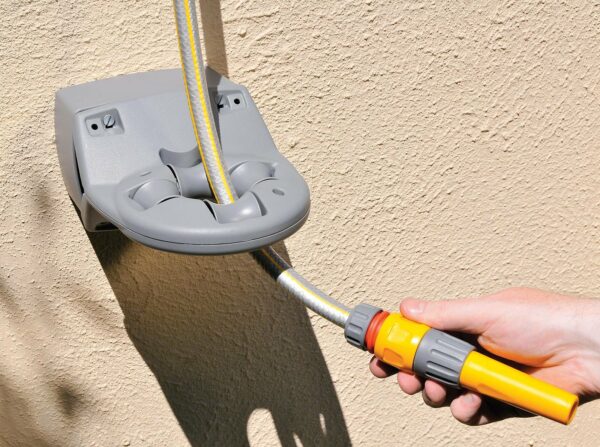 HOZELOCK - Wall-Mounted Fast Reel 40 m : Easy Rewinding with its Integrated Hose Guide System, Supplied with Hose Guide, Assembled and Ready to Use, 2496, Multicolour
