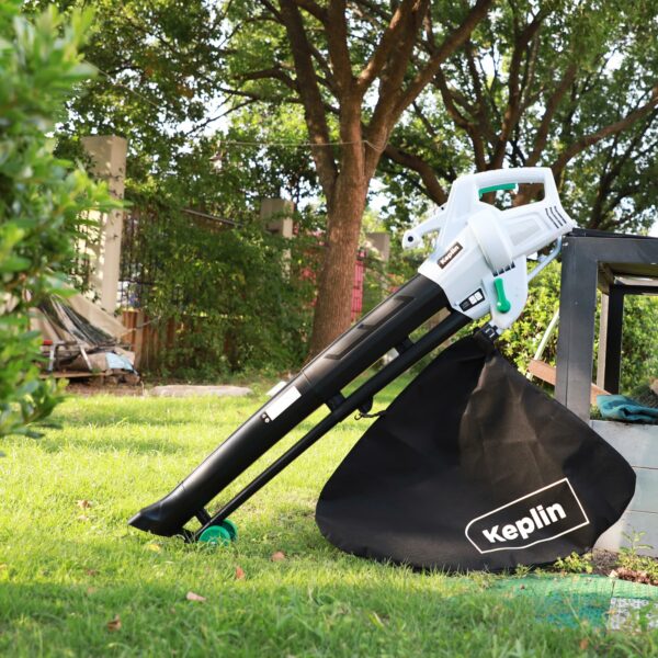 Keplin 3-in-1 Leaf Blower, Garden Vacuum & Mulcher - 3500W, 35L Collection Bag for Easy Clearing of Leafs, Debris & Waste in Garden, Patio & Drive with 10 Meter Cable, Shoulder Strap & Wheels