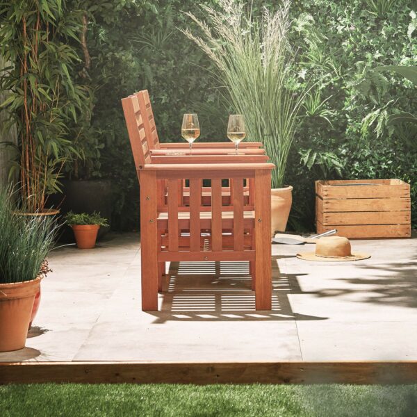 VonHaus Love Seat for Garden - 2 Seater Jack and Jill Love Seat Patio Set - 2 Person Hardwood Garden Loveseat - Companion Set