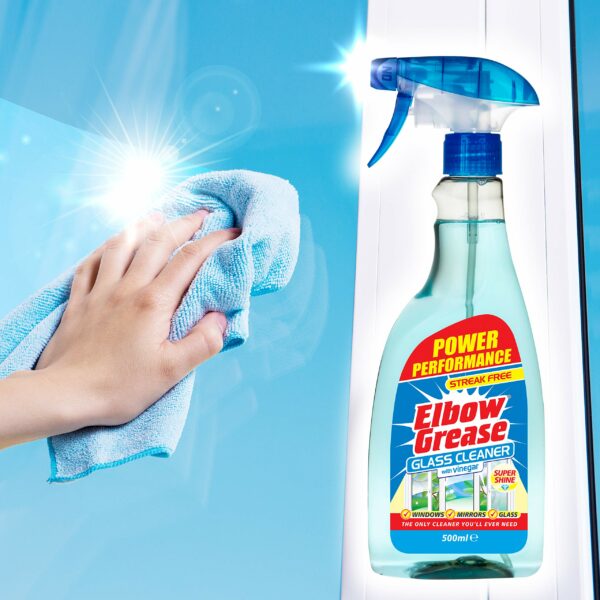 Elbow Grease Glass Cleaner with Vinegar for Windows and Mirrors, 500 ml - Window Cleaning Equipment (Pack of 1)