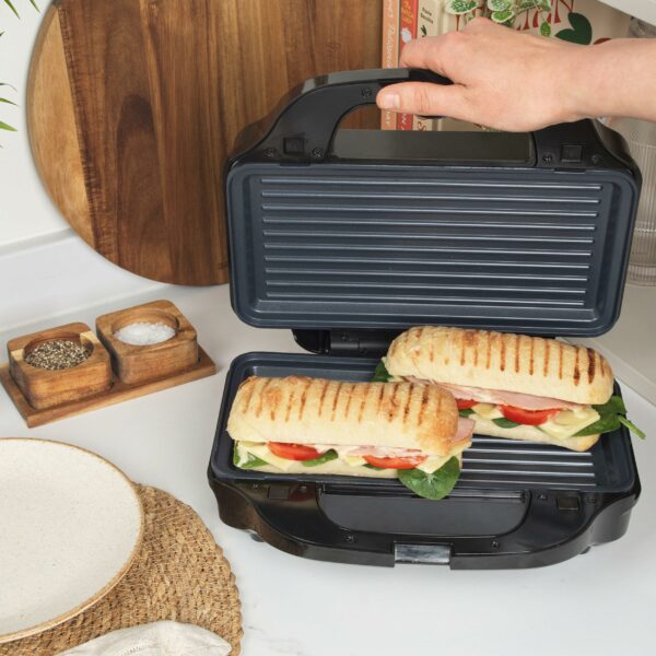 Salter EK2143 3-In-1 Snack Maker - Sandwich Toaster, Waffle Maker, Panini Press Grill, Includes Removable Extra Large Deep Fill Hot Plates, Non-Stick, 900W, Auto Temperature Control, Stay Cool Handle