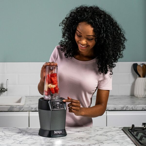 Ninja Blender with 2 Automatic Programs: Blend & Max Blend, Pulse Setting, 2x 700ml Cups with Spout Lids, 1000W, Dishwasher Safe Parts, Smoothie Maker, Auto-iQ, Black BN495UK
