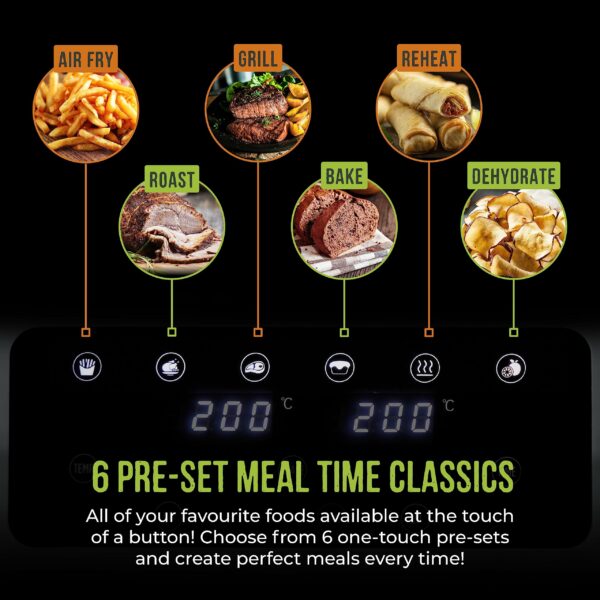 Tower T17137MSH Vortx 8.5L Dual Basket Air Fryer with Dual Cook Function, 2400W, Latte & Chrome