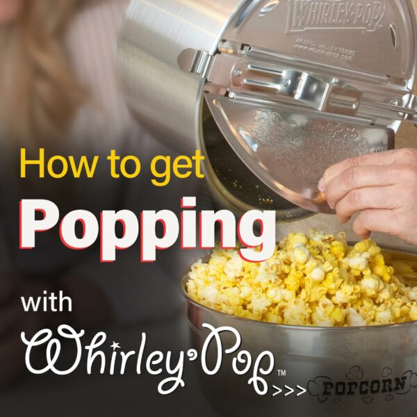 Original Whirley Pop Popcorn Maker - Wabash Valley Farms Gourmet Popcorn Popper, Aluminum Popcorn Pot With Nylon Gears, 3-Minute Stove Top Nostalgia Popcorn Maker (Silver)