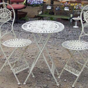 Fabulous French Style Ornate Cream Metal Garden Bistro Set